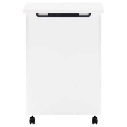 Cesta Biancheria con Ruote RANA Bianca 45x45x64cm Massello Pino