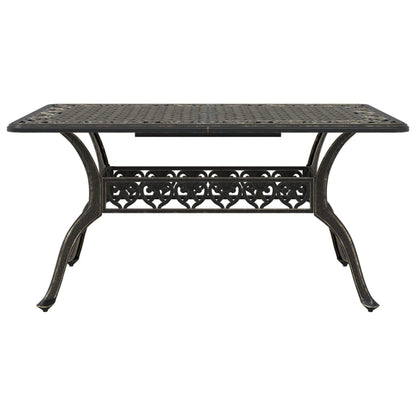 Set da Pranzo da Giardino 7 pz Bronzo in Alluminio Pressofuso