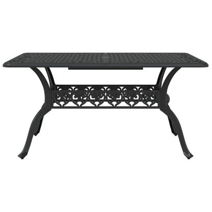 Set da Pranzo da Giardino 7 pz Nero in Alluminio Pressofuso