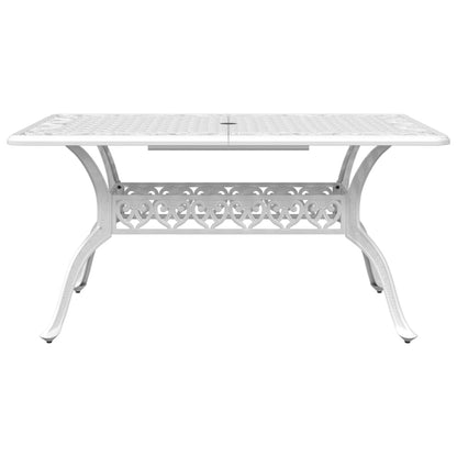 Set da Pranzo da Giardino 5 pz Bianco in Alluminio Pressofuso