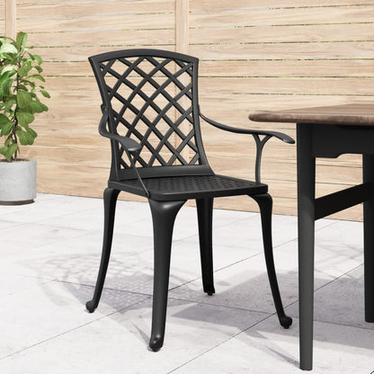 Sedie da Giardino 6 pz in Alluminio Pressofuso Nero