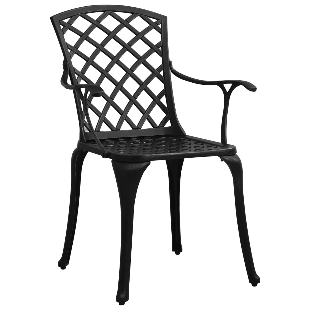 Sedie da Giardino 6 pz in Alluminio Pressofuso Nero