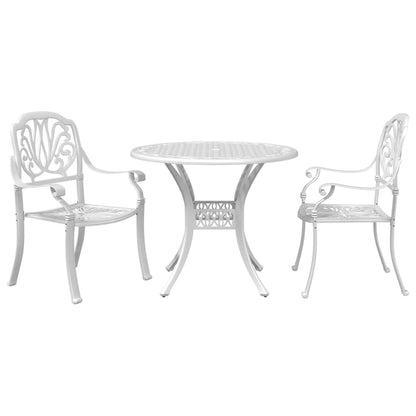 Set da Bistrot 3 pz Bianco in Alluminio Pressofuso