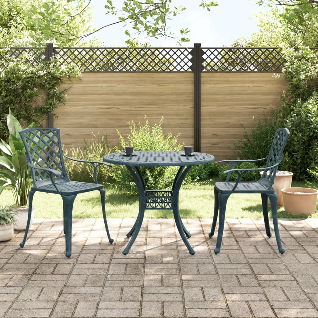 Set da BistrÃƒÂ² 3 pz Verde in Alluminio Pressofuso