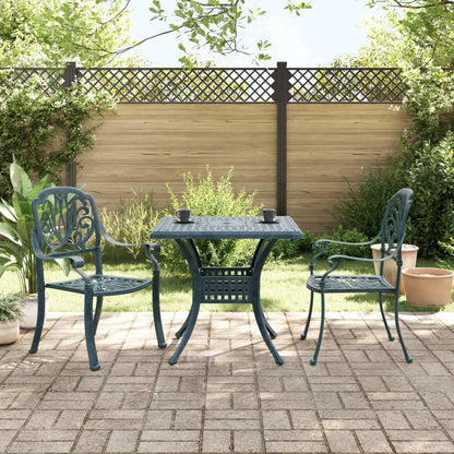 Set da BistrÃƒÂ² 3 pz Verde in Alluminio Pressofuso