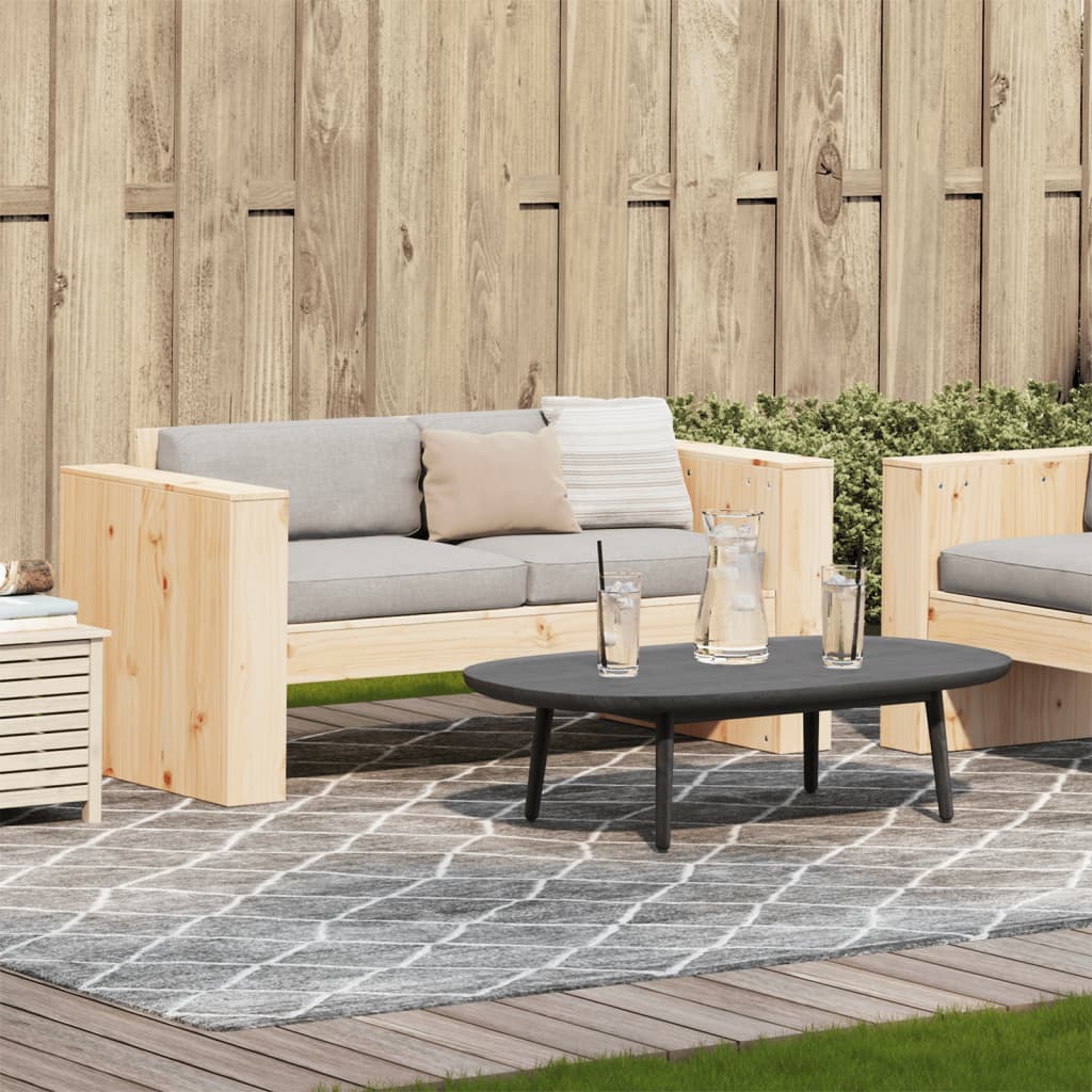 Divano da Giardino 2 Posti 134x60x62 cm Legno Massello di Pino