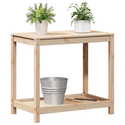 Tavolo Invaso con Ripiano 82,5x50x75 cm Legno Massello di Pino
