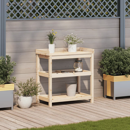 Tavolo Invaso con Ripiani 82,5x45x86,5 cm Legno Massello Pino