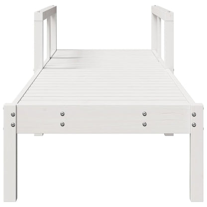 Lettino Prendisole Bianco 199,5x62x55 cm Legno Massello di Pino