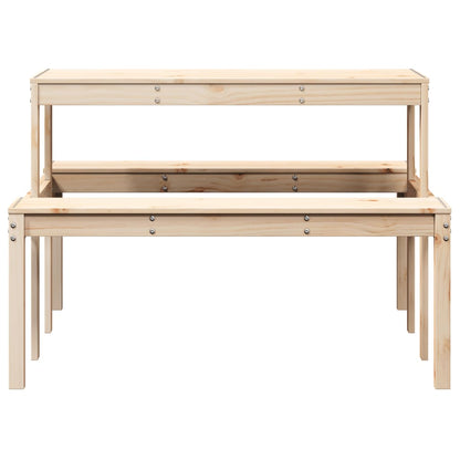 Tavolo da Picnic 110x134x75 cm in Legno Massello di Pino