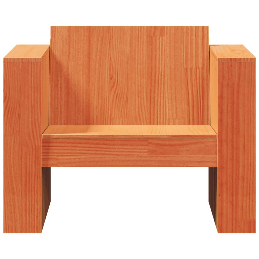 Divano da Giardino Marrone Cera 79x60x62 cm Legno Massello Pino