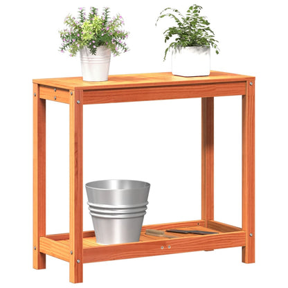 Tavolo Invasatura Ripiano Marrone Cera 82,5x35x75 Massello Pino