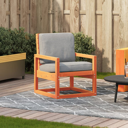Sedia da Giardino Marrone Cera 57,5x63x76cm Legno Massello Pino