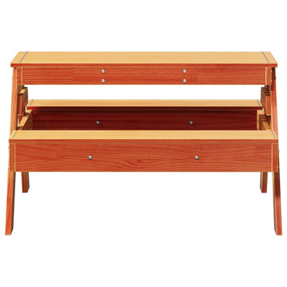 Tavolo Picnic Bambini Marrone Cera 88x97x52 cm Massello Pino
