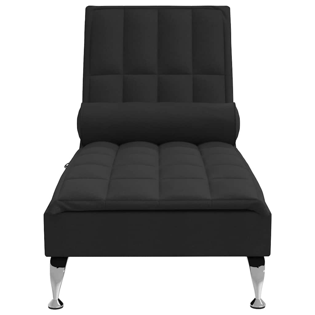 Chaise Longue Massaggi con Capezzale Nero in Tessuto