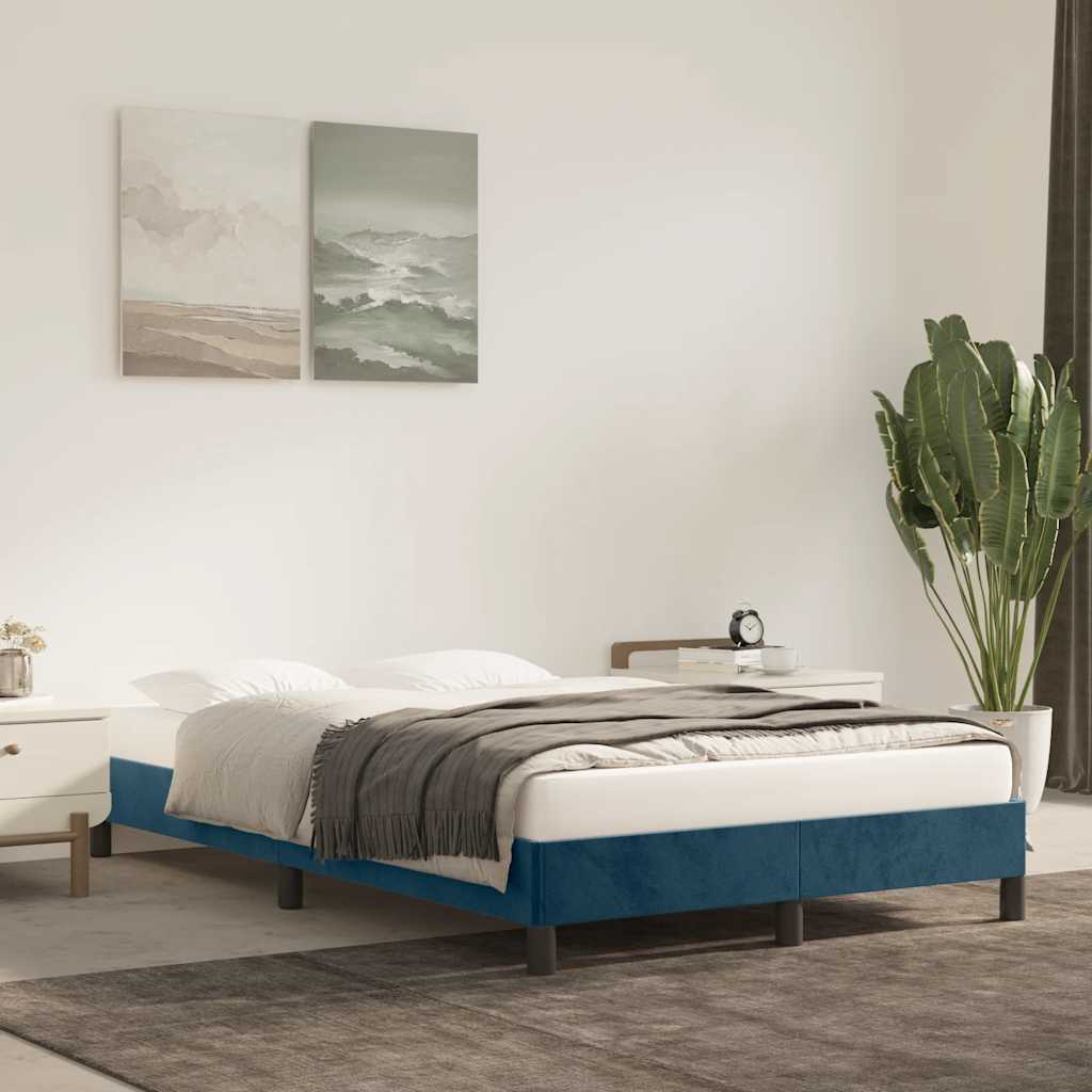 Giroletto senza Materasso Blu Scuro 120x190 cm Velluto