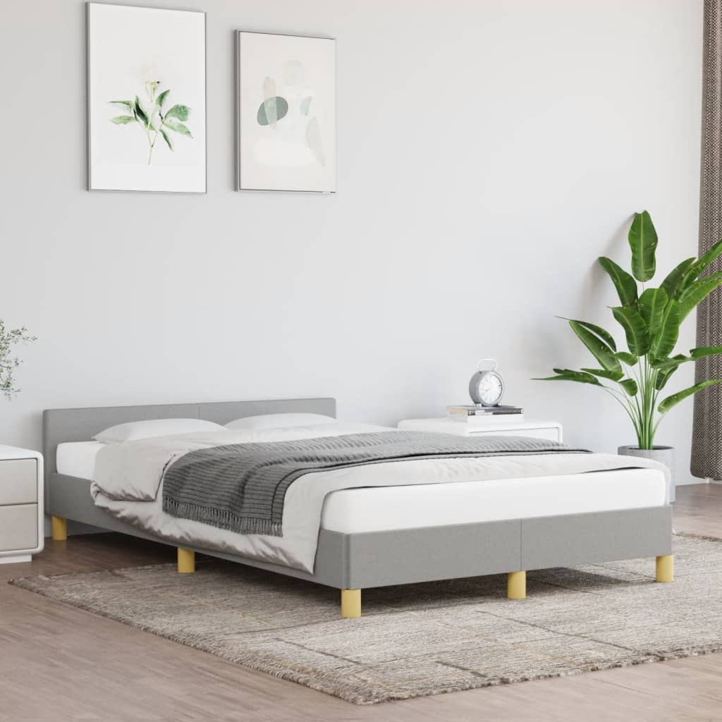 Giroletto senza Materasso Grigio Chiaro 120x190 cm in Tessuto
