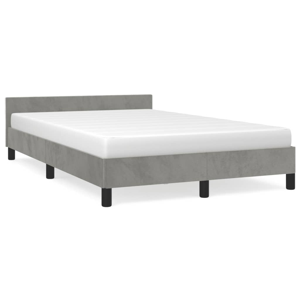 Giroletto senza Materasso Grigio Chiaro 120x190 cm Velluto