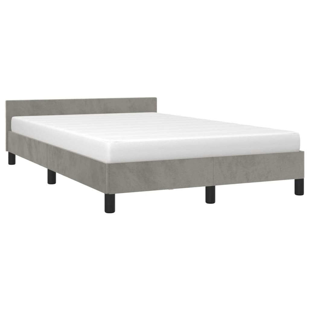 Giroletto senza Materasso Grigio Chiaro 120x190 cm Velluto