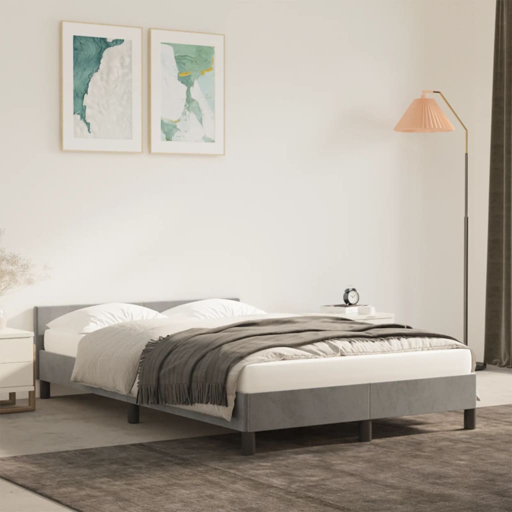 Giroletto senza Materasso Grigio Chiaro 120x190 cm Velluto
