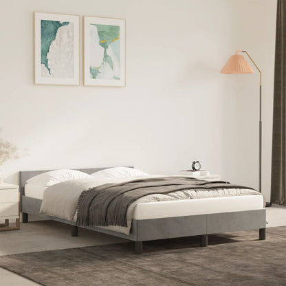 Giroletto senza Materasso Grigio Chiaro 120x190 cm Velluto