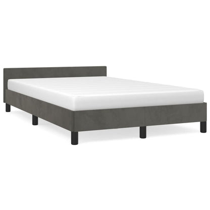 Giroletto senza Materasso Grigio Scuro 120x190 cm Velluto