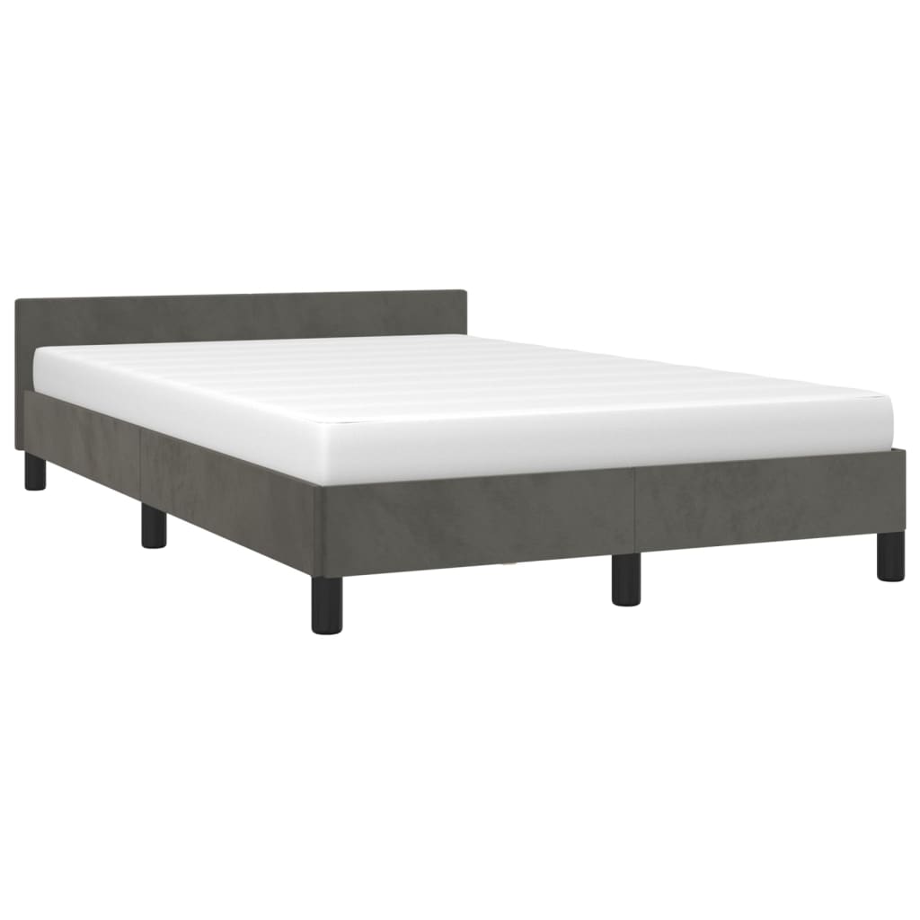 Giroletto senza Materasso Grigio Scuro 120x190 cm Velluto