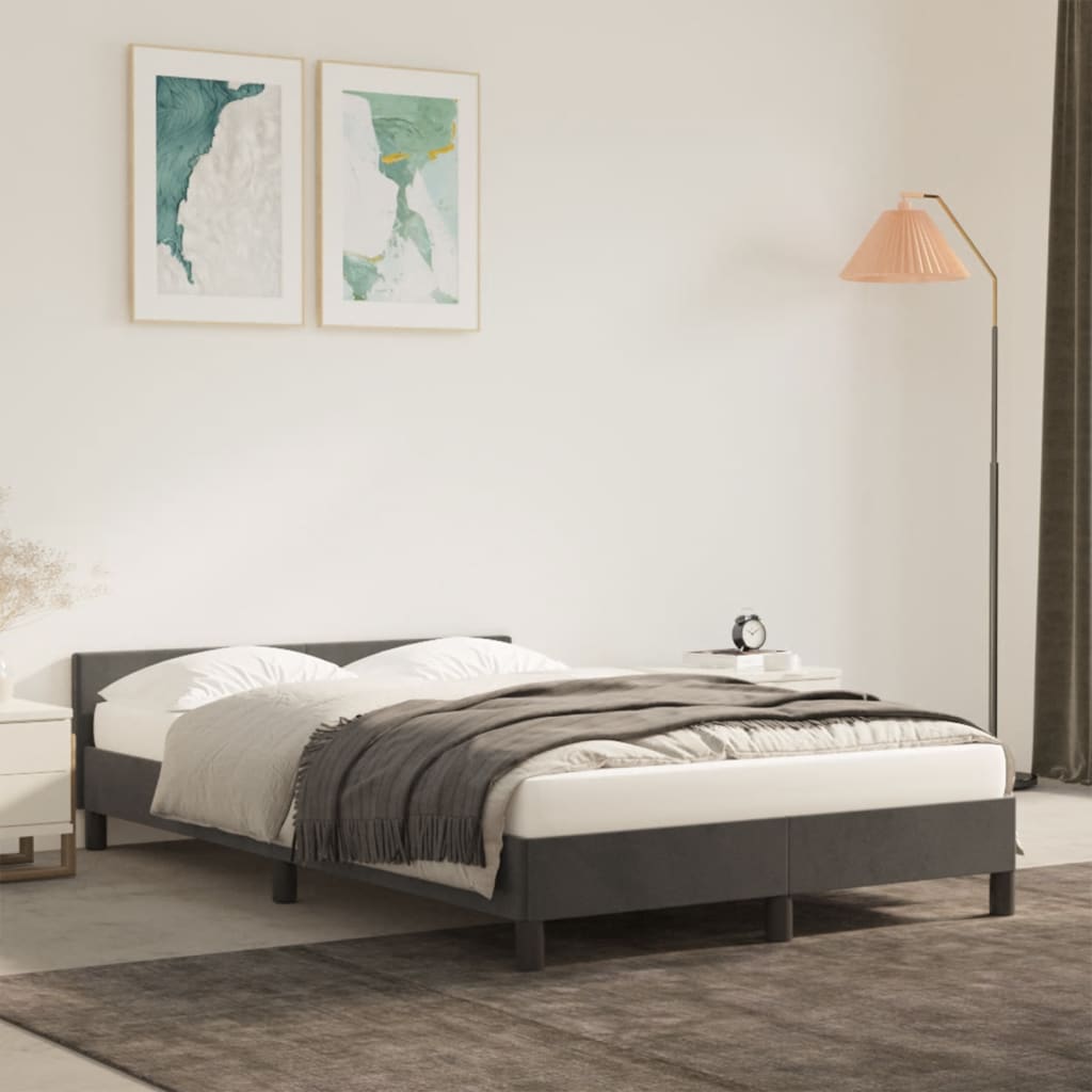 Giroletto senza Materasso Grigio Scuro 120x190 cm Velluto