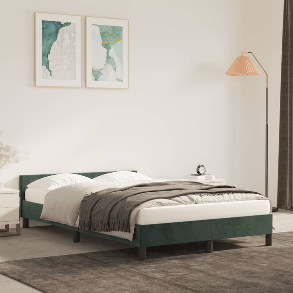 Giroletto senza Materasso Verde Scuro 120x190 cm Velluto