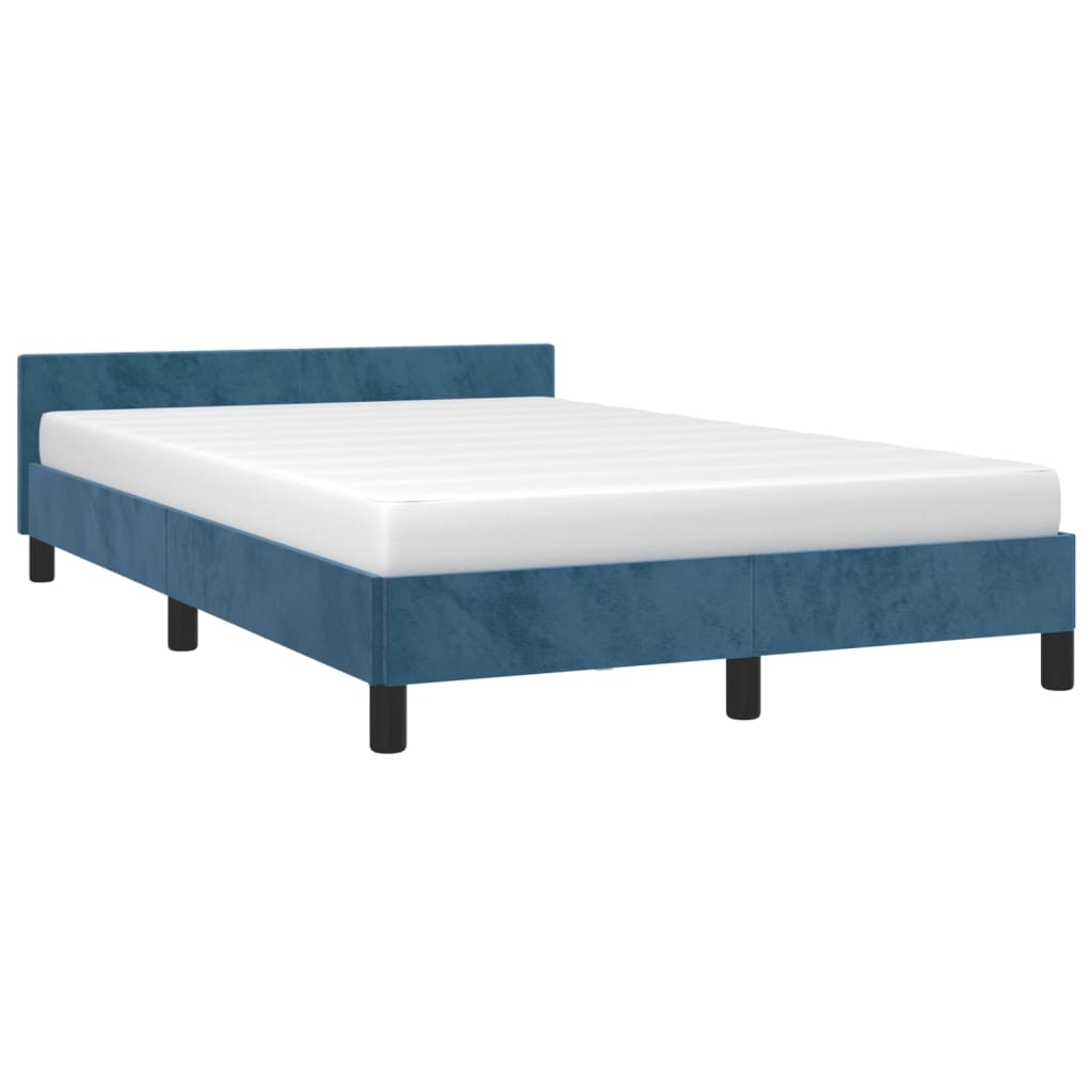 Giroletto senza Materasso Blu Scuro 120x190 cm Velluto