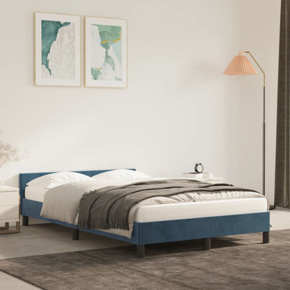 Giroletto senza Materasso Blu Scuro 120x190 cm Velluto