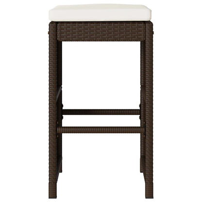 Sgabelli Bar da Giardino con Cuscini 6 pz Marroni in Polyrattan