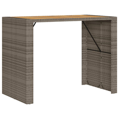 Tavolo Bar da Giardino Piano in Acacia 145x80x110 cm Polyrattan