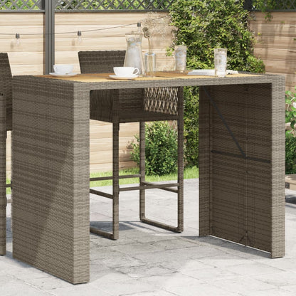 Tavolo Bar da Giardino Piano in Acacia 145x80x110 cm Polyrattan