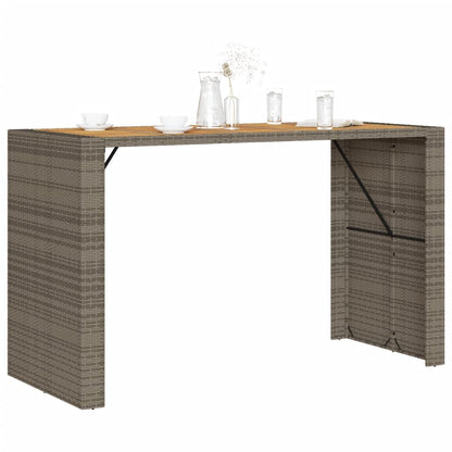 Tavolo Bar da Giardino Piano in Acacia 185x80x110 cm Polyrattan