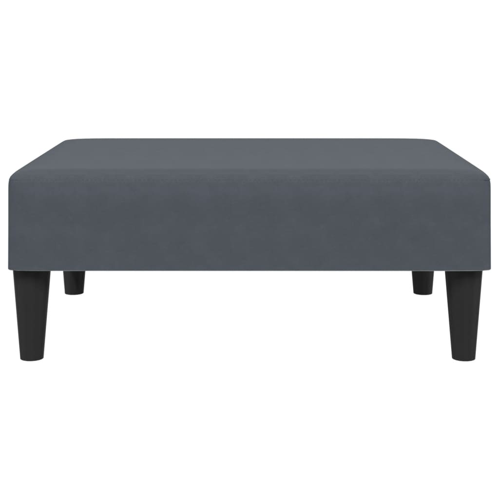 Poggiapiedi Grigio Scuro 77x55x31 cm in Velluto