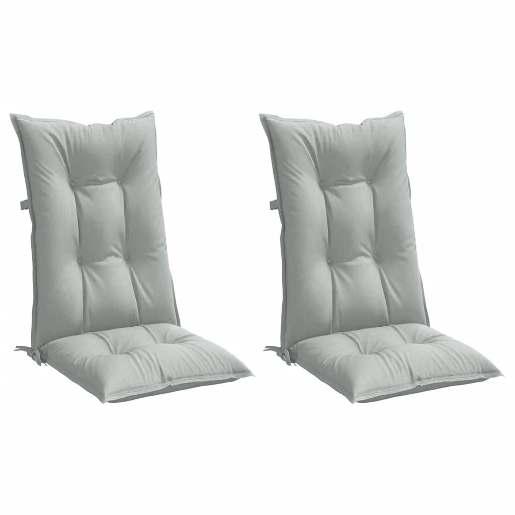 Cuscini Sedia Schiena Alta 2 Grigio MÃ©lange 120x50x7 Tessuto