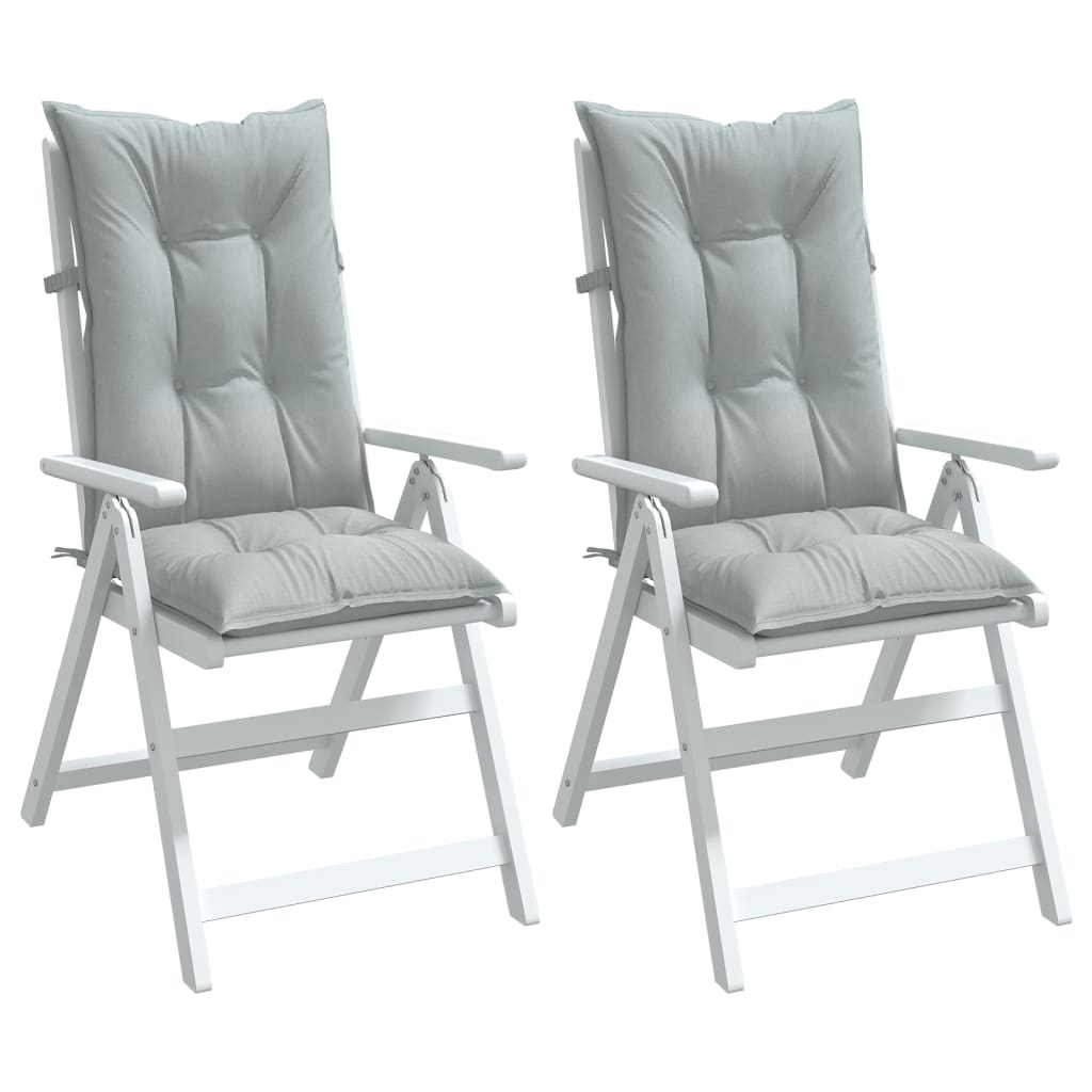 Cuscini Sedia Schiena Alta 2 Grigio MÃ©lange 120x50x7 Tessuto
