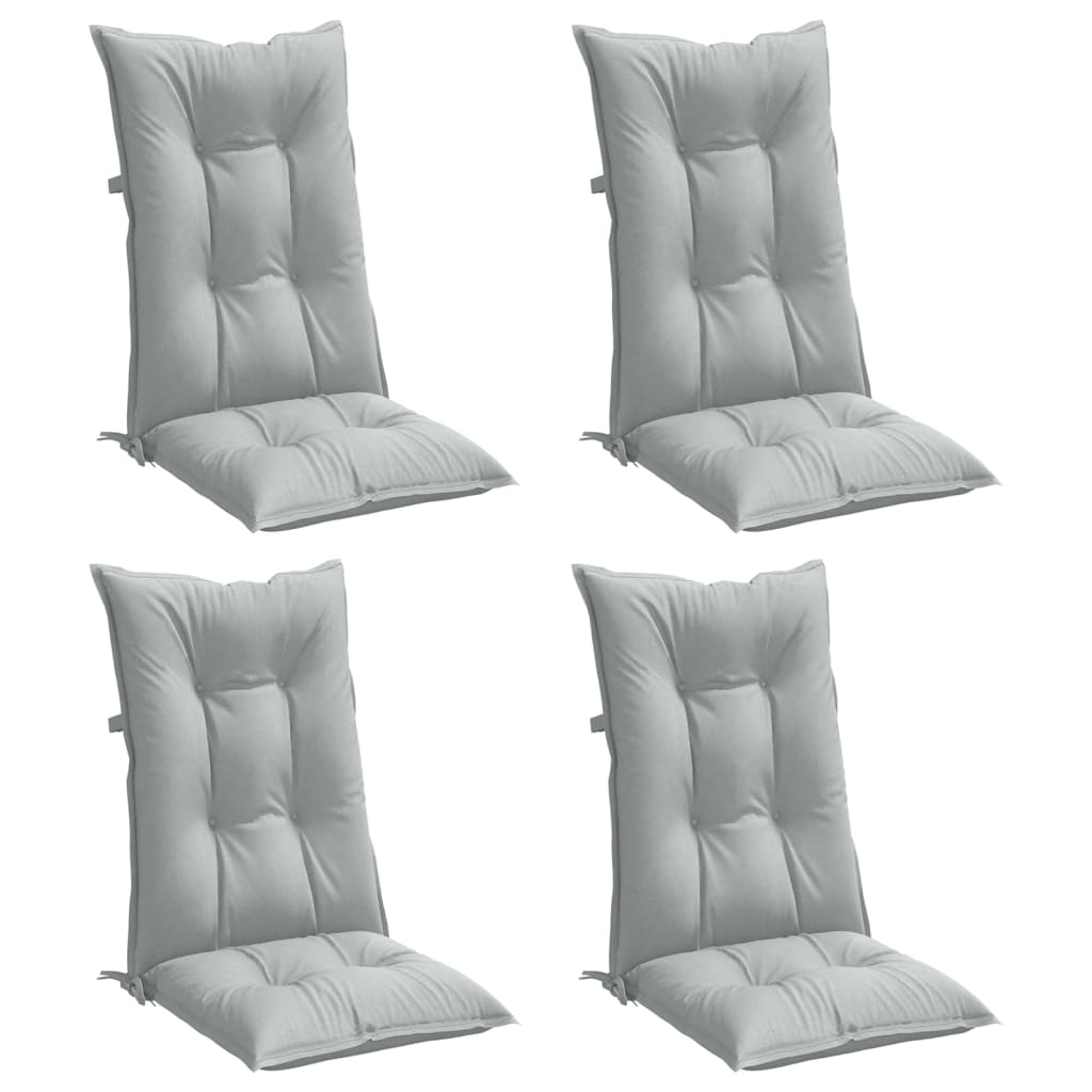 Cuscini Sedia Schiena Alta 4 Grigio MÃƒÂ©lange 120x50x7 Tessuto