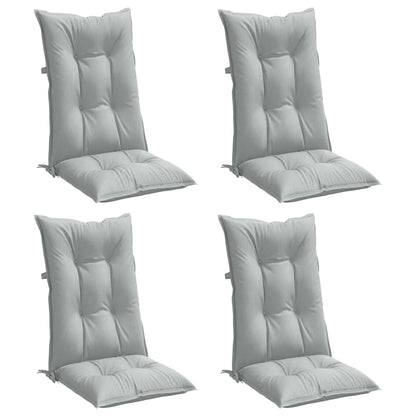 Cuscini Sedia Schiena Alta 4 Grigio MÃƒÂ©lange 120x50x7 Tessuto