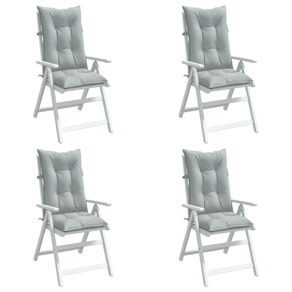 Cuscini Sedia Schiena Alta 4 Grigio MÃƒÂ©lange 120x50x7 Tessuto