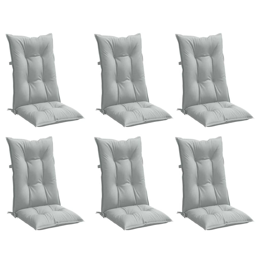 Cuscini Sedia Schiena Alta 6 Grigio MÃ©lange 120x50x7 Tessuto
