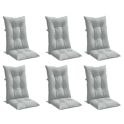Cuscini Sedia Schiena Alta 6 Grigio MÃ©lange 120x50x7 Tessuto