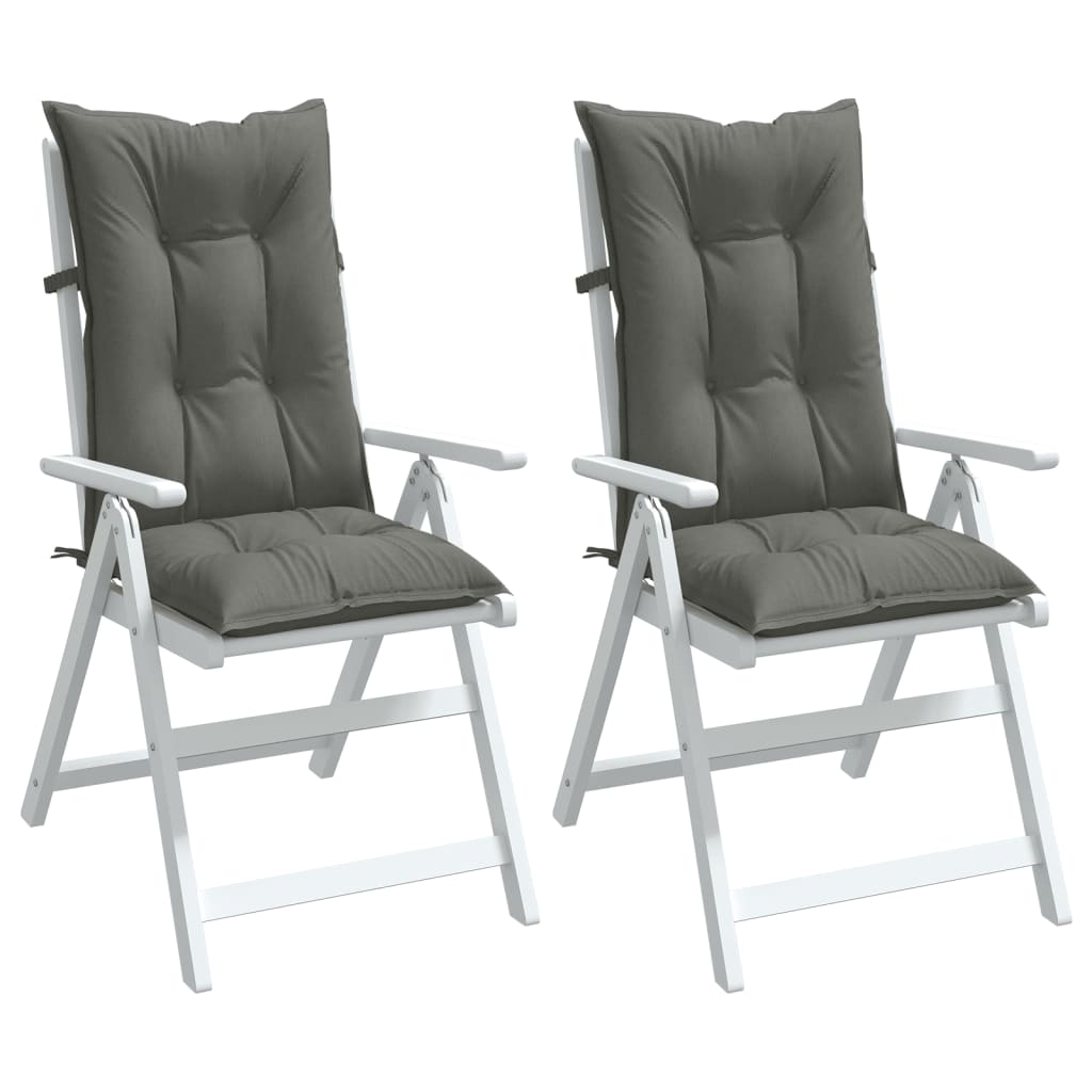 Cuscini Sedia Schiena Alta 2 Grigio MÃ©lange 120x50x7 Tessuto