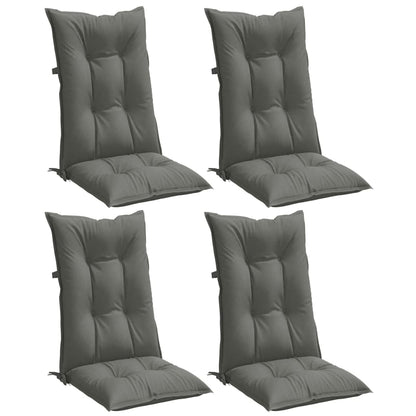 Cuscini Sedia Schiena Alta 4 Grigio MÃƒÂ©lange 120x50x7 Tessuto