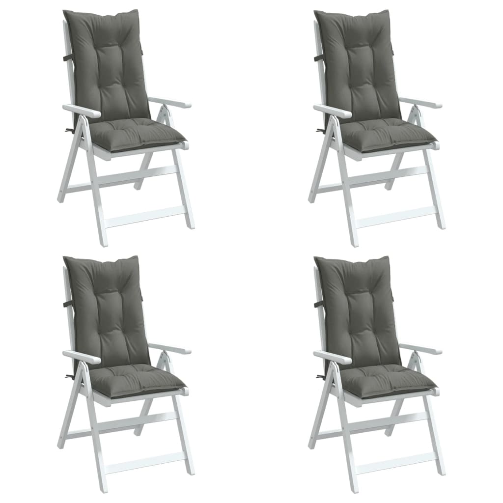 Cuscini Sedia Schiena Alta 4 Grigio MÃƒÂ©lange 120x50x7 Tessuto