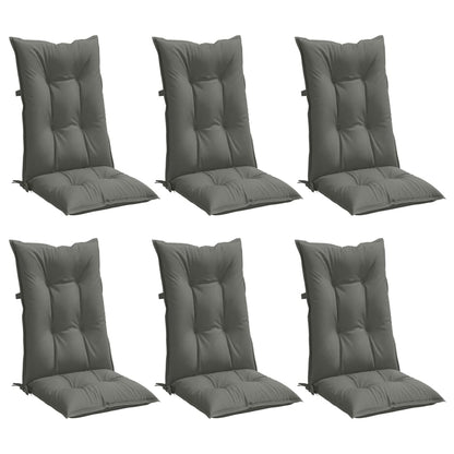 Cuscini Sedia Schiena Alta 6 Grigio MÃ©lange 120x50x7 Tessuto