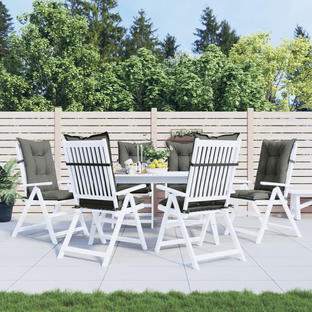 Cuscini Sedia Schiena Alta 6 Grigio MÃ©lange 120x50x7 Tessuto