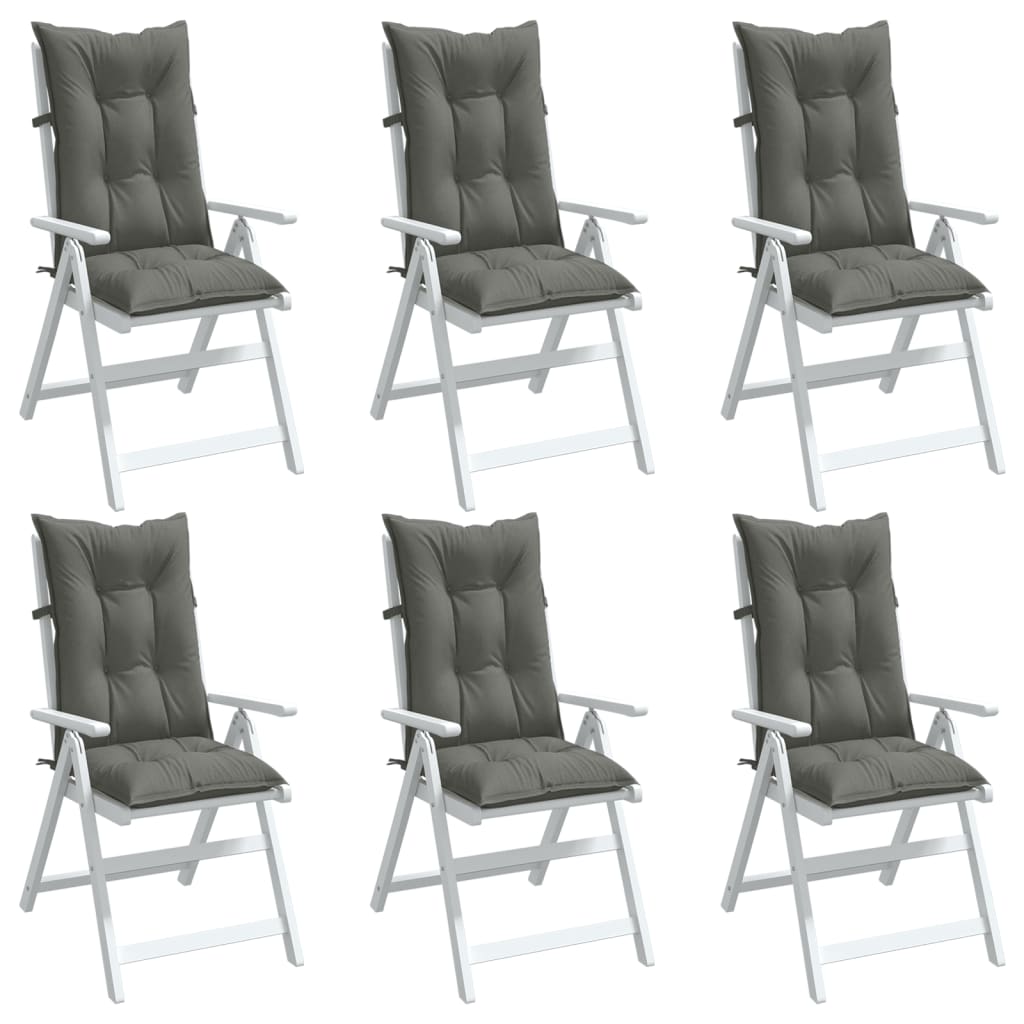 Cuscini Sedia Schiena Alta 6 Grigio MÃ©lange 120x50x7 Tessuto