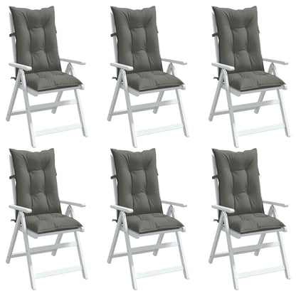 Cuscini Sedia Schiena Alta 6 Grigio MÃ©lange 120x50x7 Tessuto